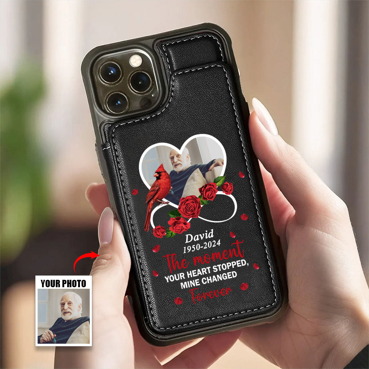My Heart Changed Forever - Personalized Leather Flip Wallet Phone Case