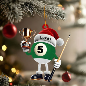Custom Name Billiard Ornament, Billiard Lover Christmas Gift