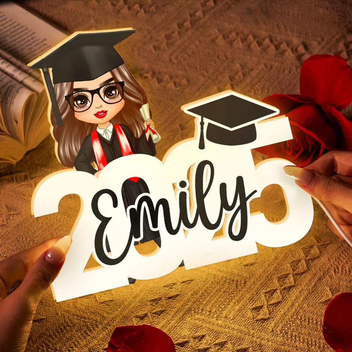 Custom 2025 Graduation Light Box - Personalized New Chapter Night Light Gift