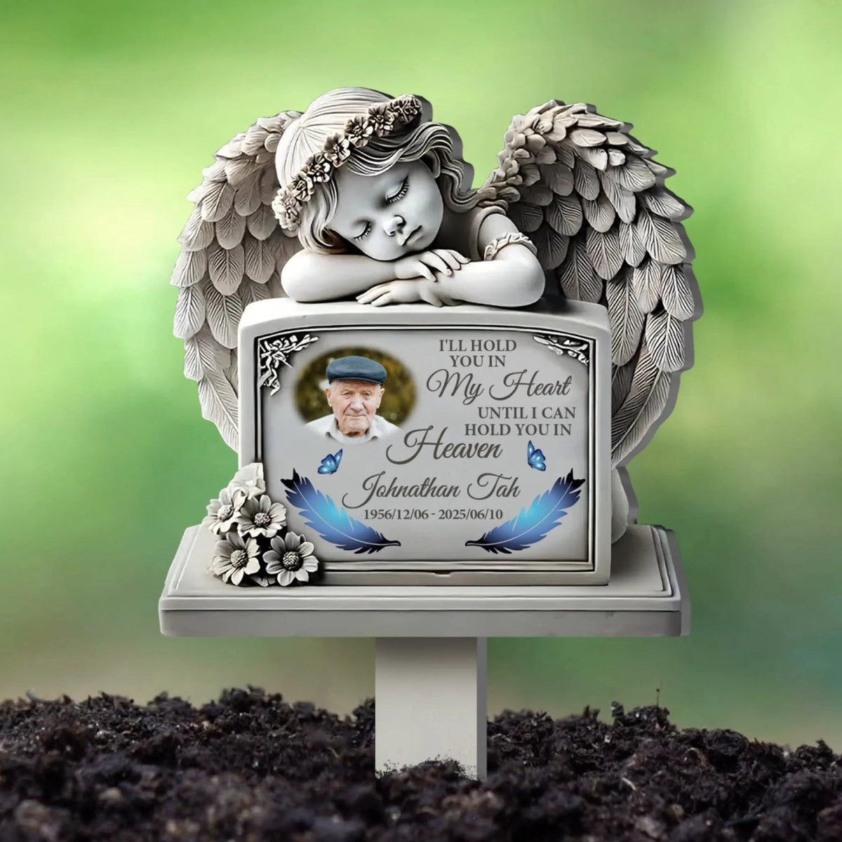 I'll Hold You In My Heart Until I Can Hold You In Heaven - Memorial Personalized Garden Plaque Stake