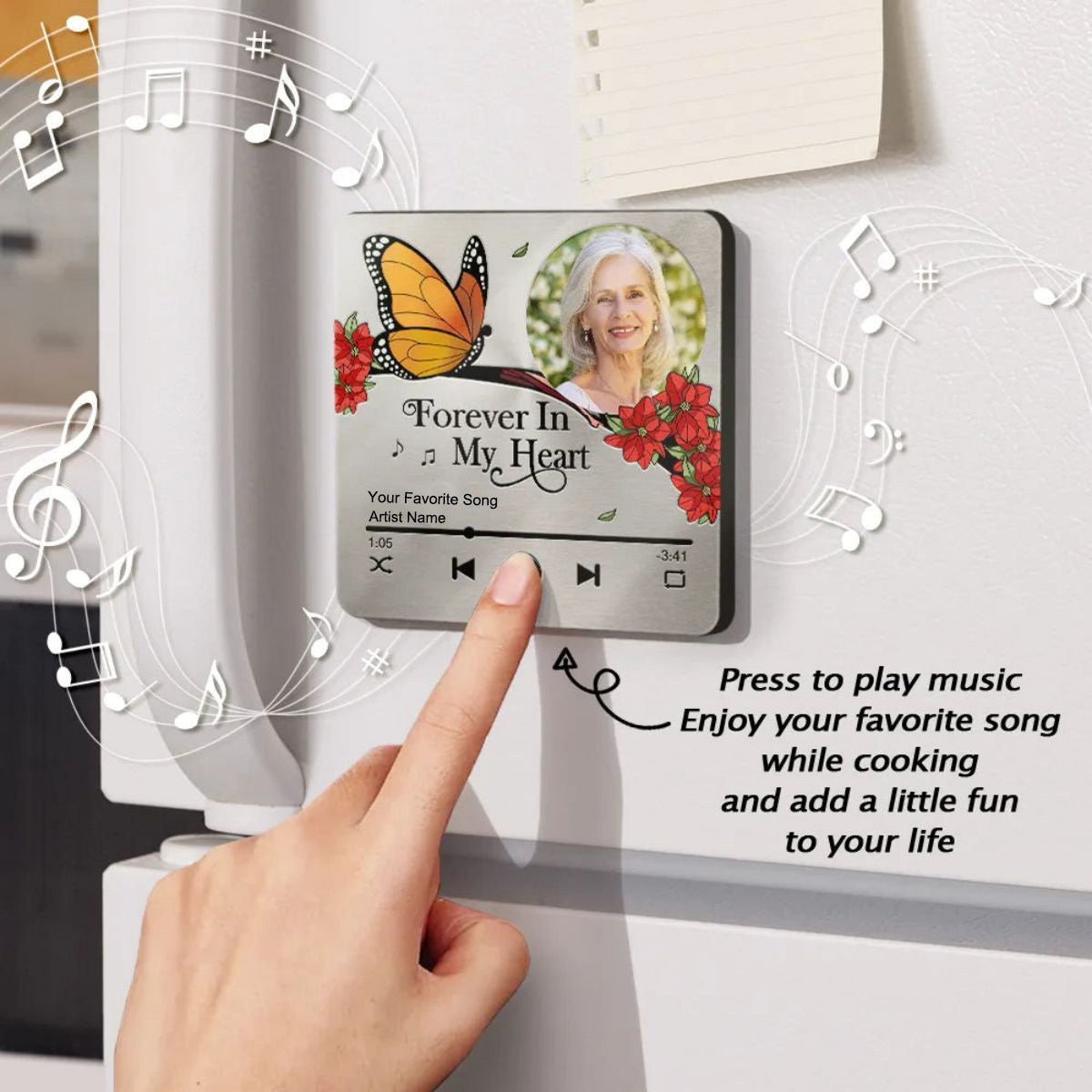 Custom Photo Memorial Your Song May Be Over - Personalized Music Fridge Magnet