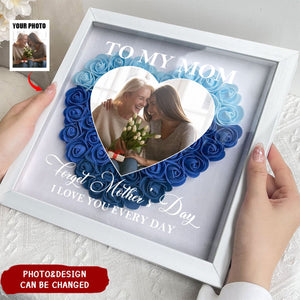 Personalized  I Love You Every Day Flower Shadow Box Gift for Mom