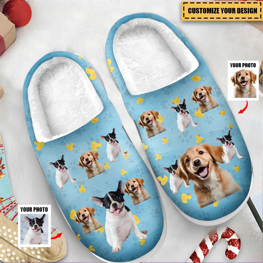 Custom Photo Naughty Or Nice List - Dog & Cat Personalized Custom Fluffy Slippers - Gift For Pet Owners, Pet Lovers