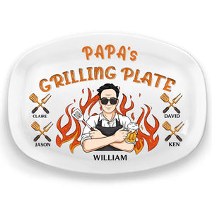 The King Of The Kitchen - Family Personalized Platter - Father's Day, Gift For Dad, Grandpa
