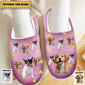 Custom Photo Naughty Or Nice List - Dog & Cat Personalized Custom Fluffy Slippers - Gift For Pet Owners, Pet Lovers