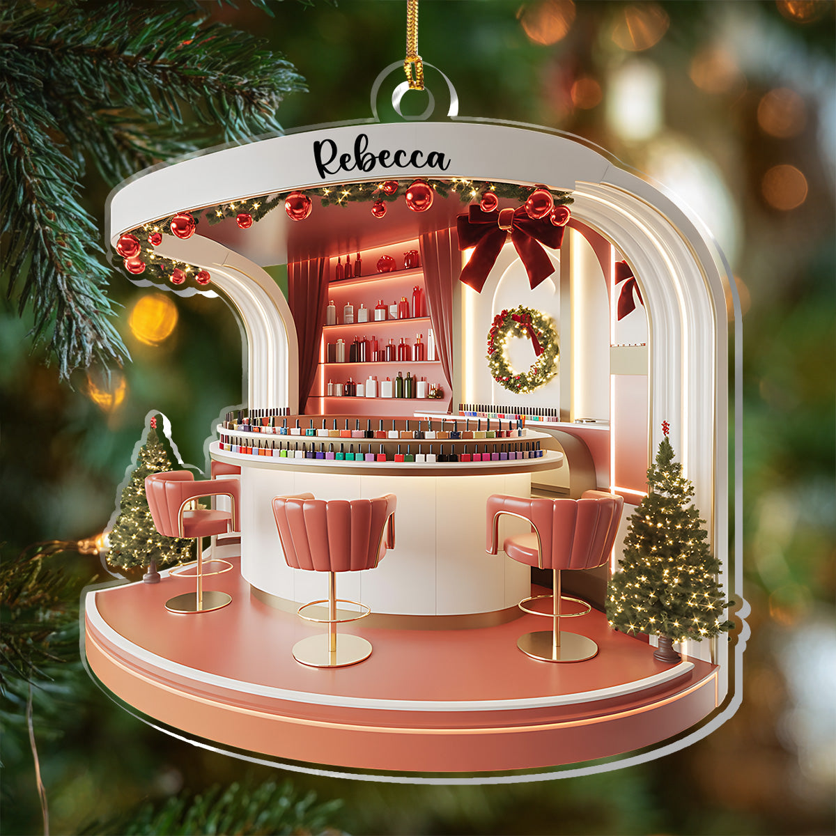 Personalized Nail Salon Acrylic Ornament
