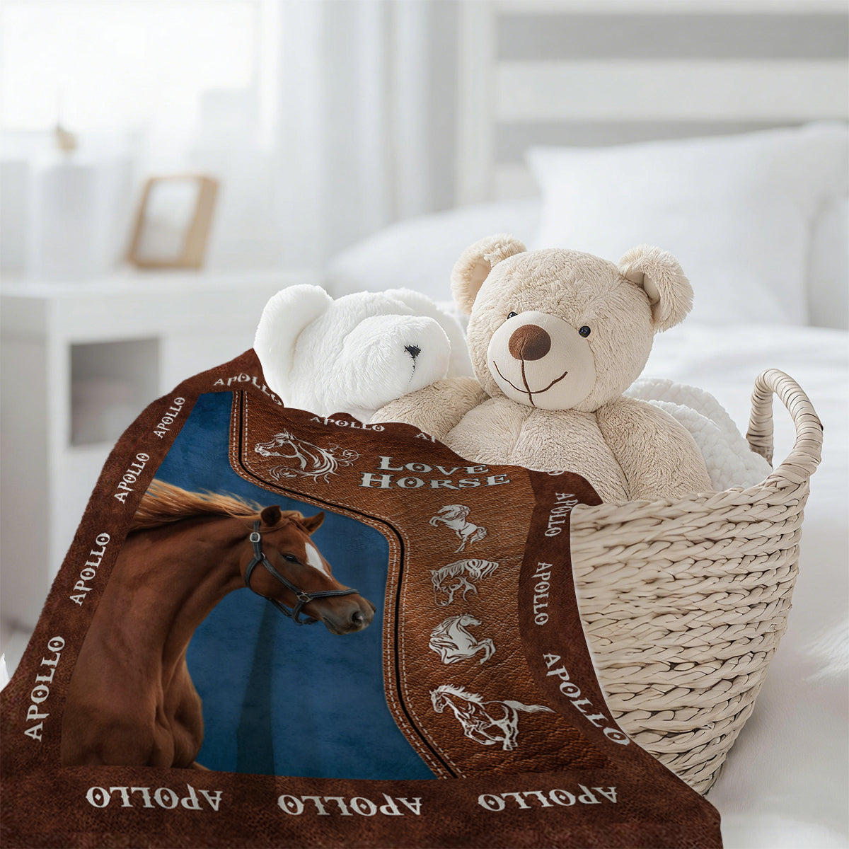 Upload Image Love Horse Blanket - Personalized Gift for Horse Lover