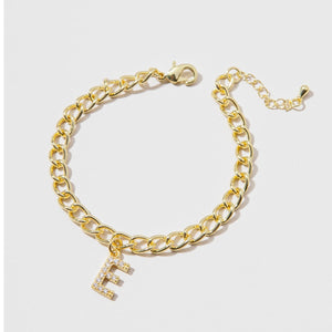 Curb link Initial Anklet