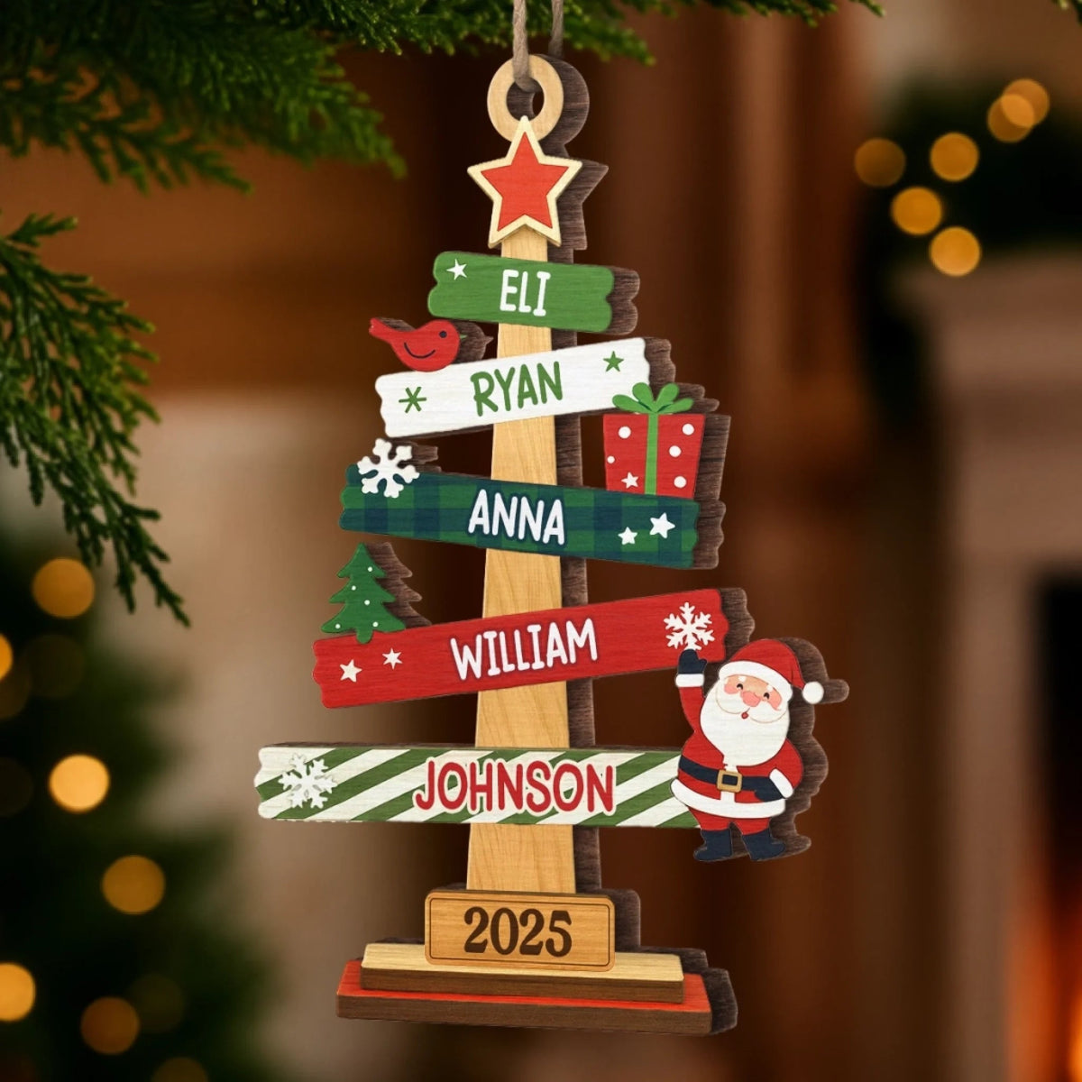 Custom Wood Ornament - Personalized Christmas Birthday Gifts For Mom, Dad, Kids