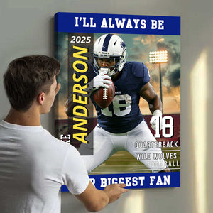 American Football Photo Poster My Heart Is On That Field - Personalized Gift For Football Player