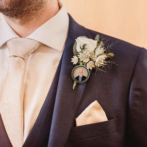 Personalized Boutonniere Charm Lapel Pin Memorial Tie Clip
