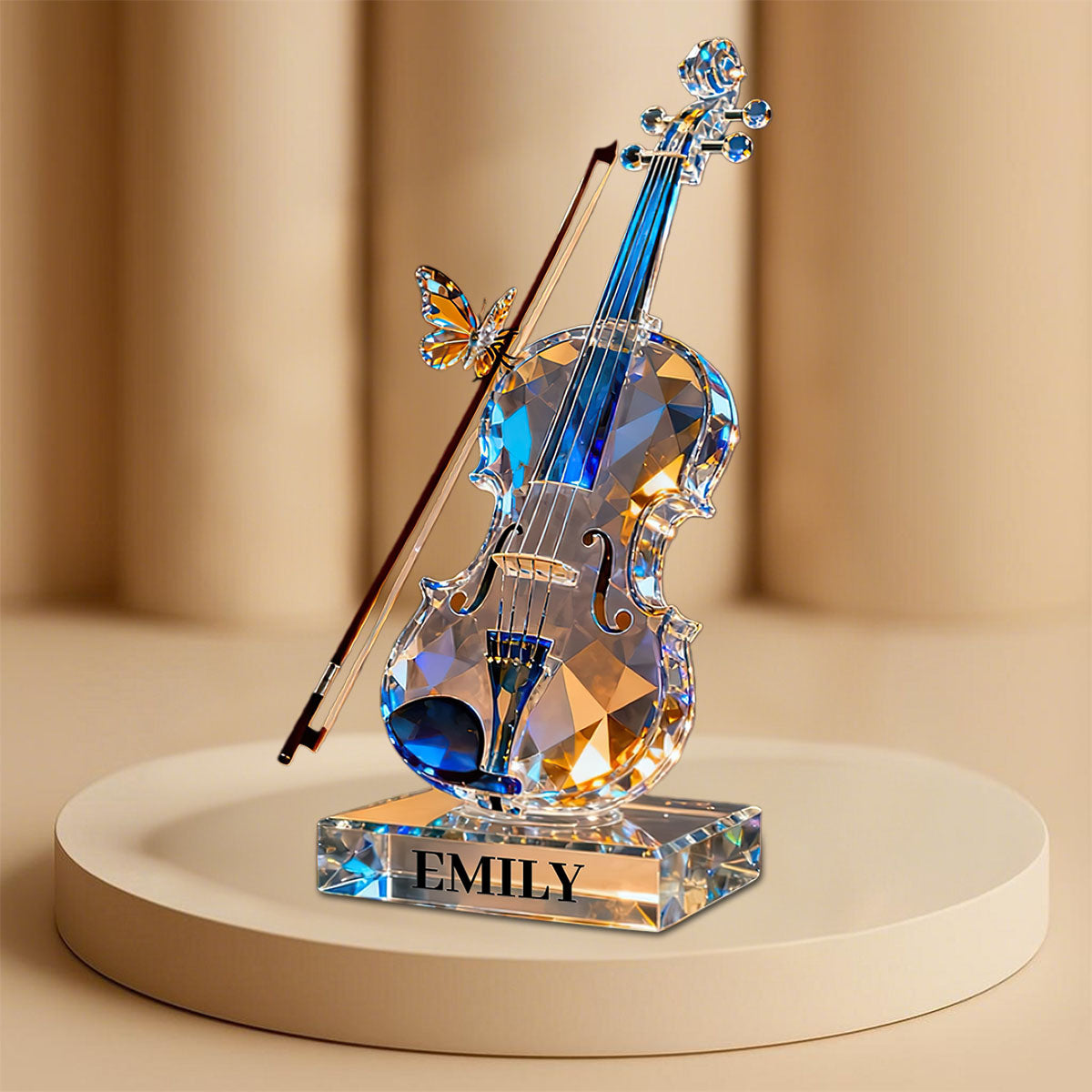 Personalized Violin Music Crystal Effect Plaque,Gift for Violinist