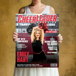 Personalized Cheerleader Magazine Cover Canvas, Custom Cheer Magazine Cover, Cheerleader Gift
