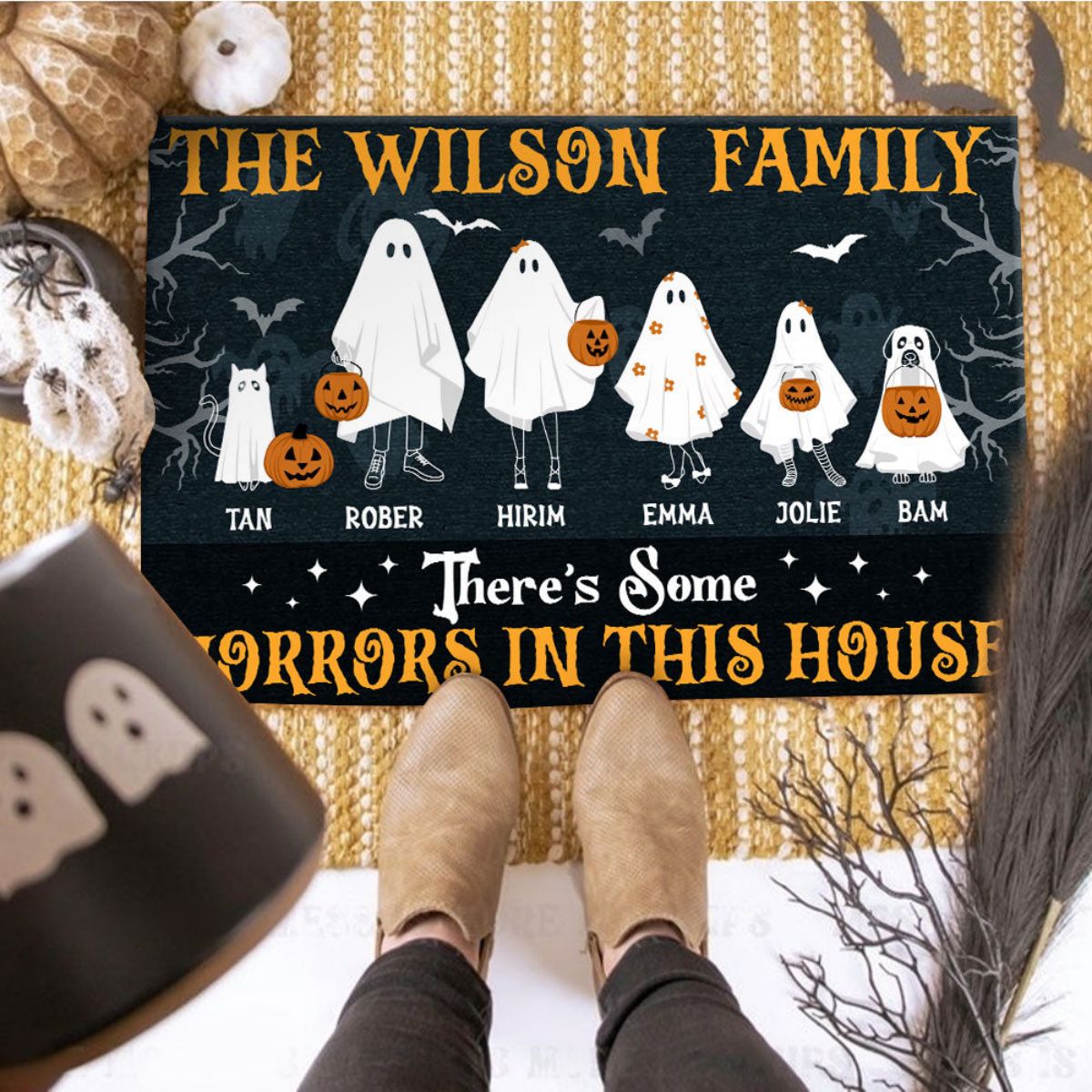 Halloween Family Horrors In This House - Personalized Doormat