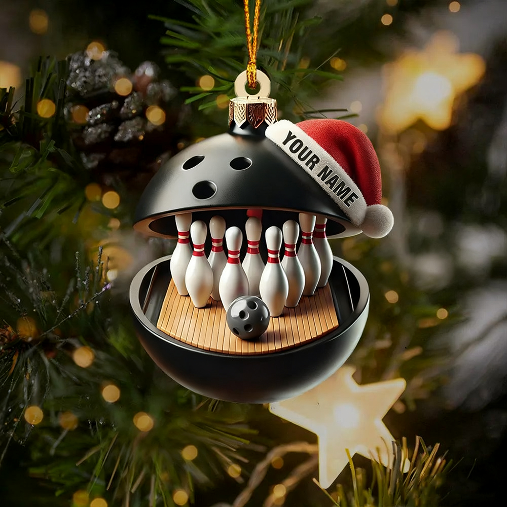 Personalized Bowling Lover Christmas Acrylic Ornament