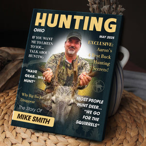 Personalized Hunter Magazine Cover Canvas Poster Custom Gift For Hunter, Hunting Gift For Man