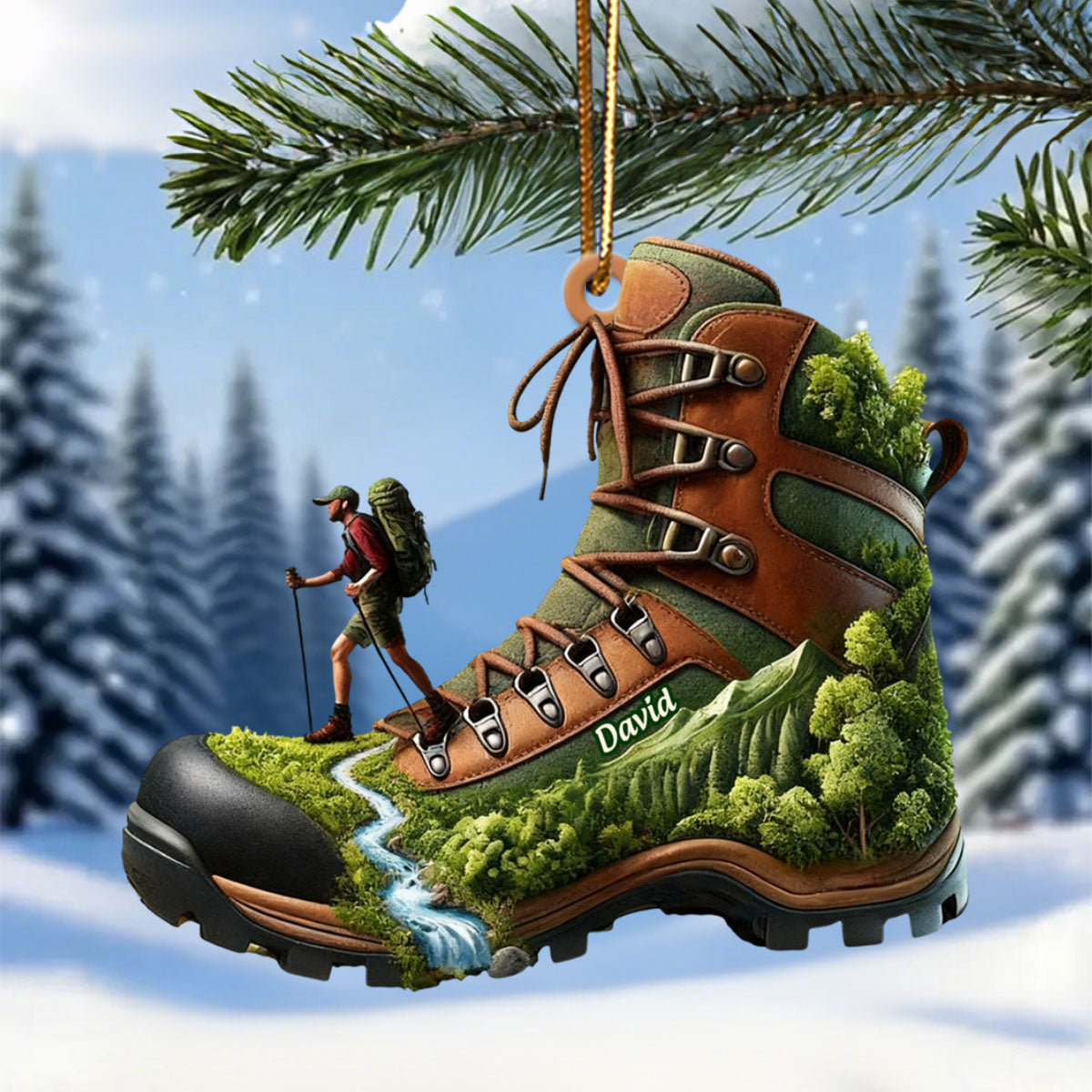 Custom Name Hiking shoes Personalized Ornament,Christmas Gift for Hiking Lovers
