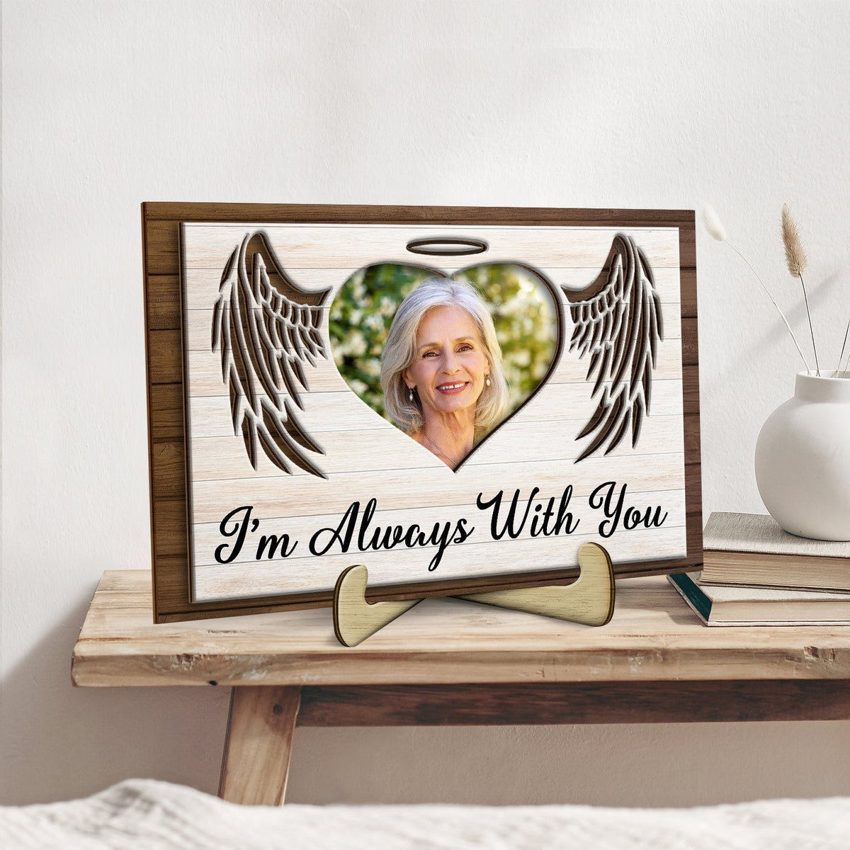 Personalized Photo 2-Layered Wooden Plaque Memorial Gift For Family, Pet Lovers