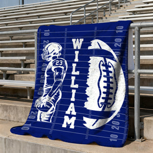 Custom Football Blanket With Name And Number