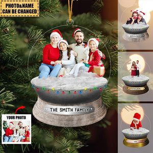 Personalized Family/Sisters/Friends/Pets In Christmas Snowball Acrylic Ornament-Upload Photo
