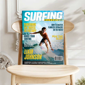Personalized Surfing Magazine Cover Canvas Unique Gifts For Surfing Lover