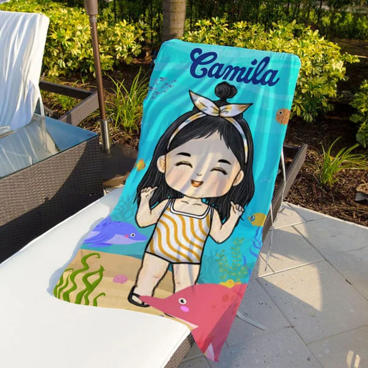 Summer, Beach, Pool, Travel And Kid - Family Personalized Beach Towel