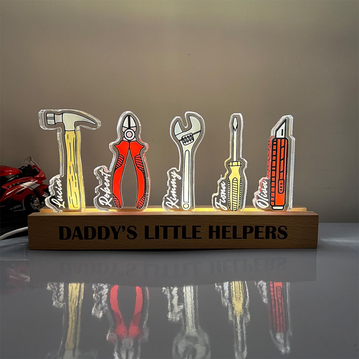 Personalized Daddy’s Little Helpers Lamp&Decor