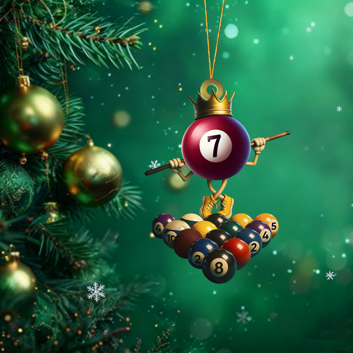 Personalized Kings Of Billiards Christmas Ornament