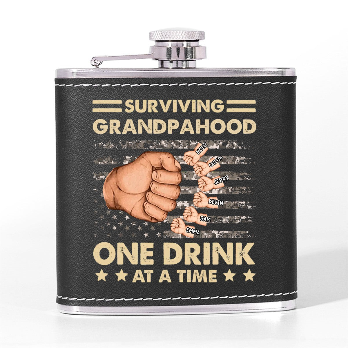To Dad, From The Reasons You Drink - Family Personalized Hip Flask