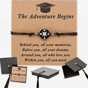 Graduation Gift For Him/Her | Bracelet in Cap Gift Box & Quote Card