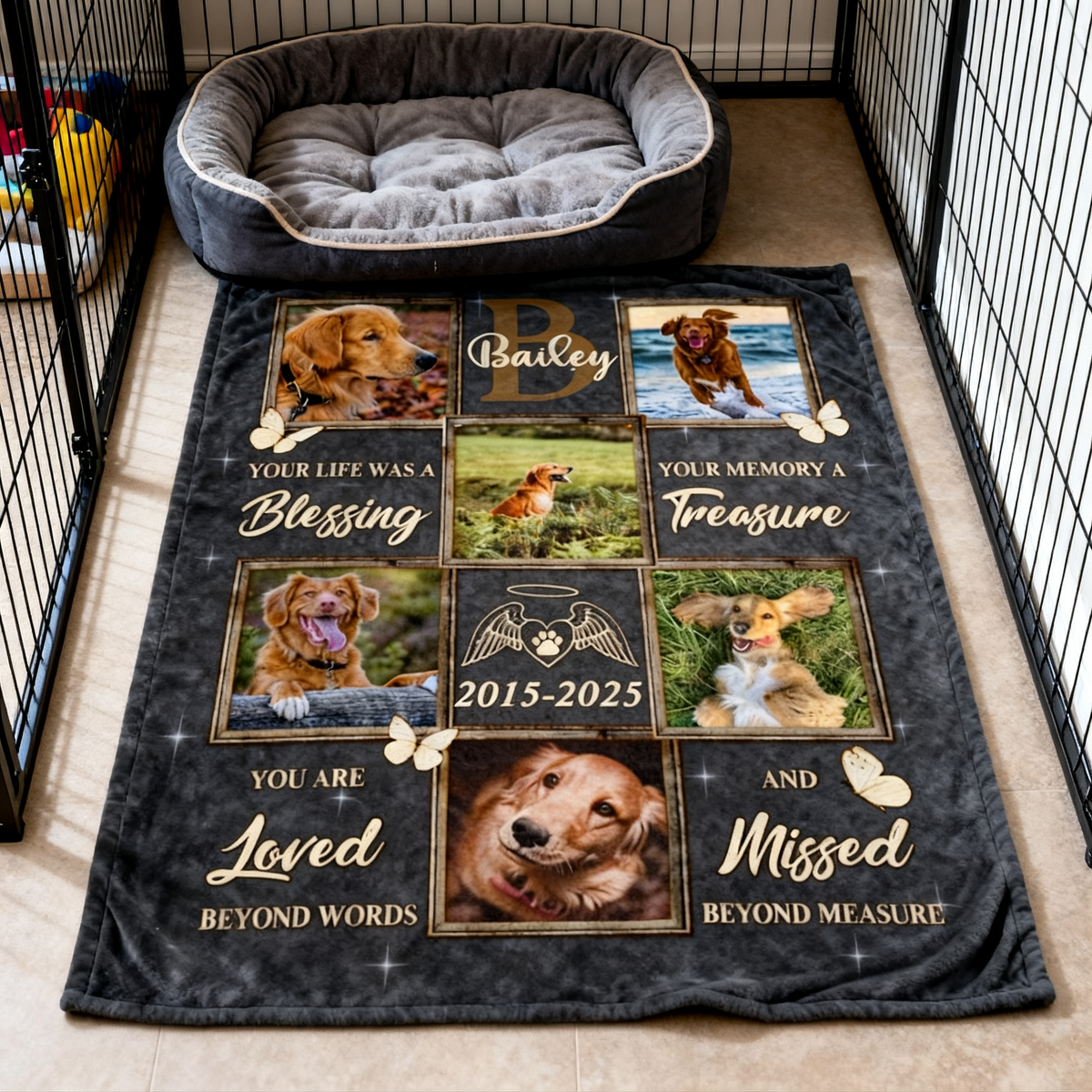Personalized Pet Blanket Pet Memorial Gifts Pet Loss, Pet Sympathy Gift