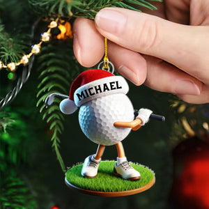 Custom Name Golf Ornament,Personalized Christmas Gift for Golf Lovers