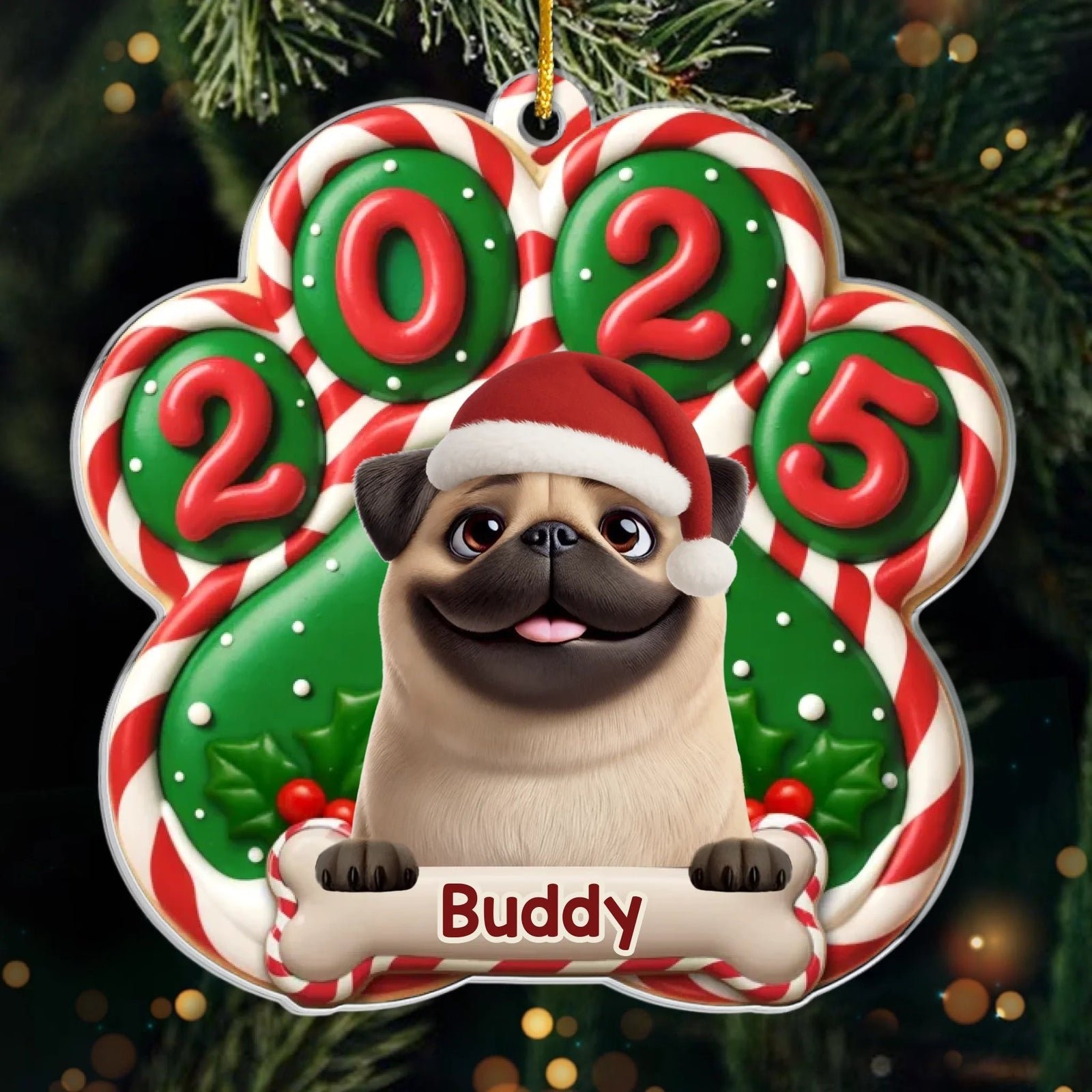 Santa Paws Is Coming - Personalized Acrylic Ornament Christmas Birthday Gifts For Dog Lovers