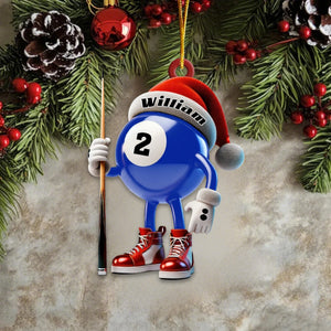 Personalized Name Billiard Ornament, Billiard Lover Christmas Gift