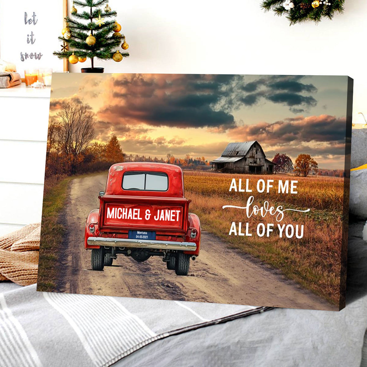 All Of Me Loves All Of You Personalized Canvas Print Wall Art