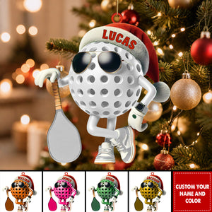 Personalized Custom Name Pickle Ball Ornament, Christmas Gift Decoration