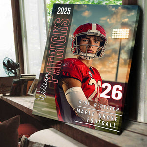 Any Sport, Name, Postion, Number, Team - Personalized Football Canvas And Poster