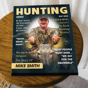 Personalized Hunter Magazine Cover Canvas Poster Custom Gift For Hunter, Hunting Gift For Man