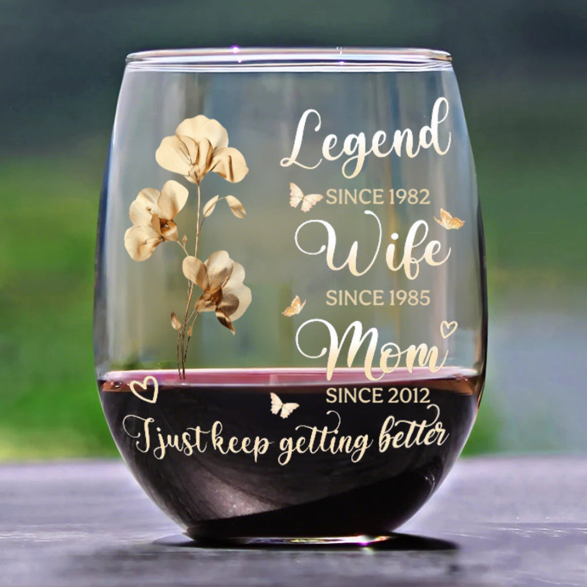 I Just Keep Getting Better - Personalized Stemless Wine Glass