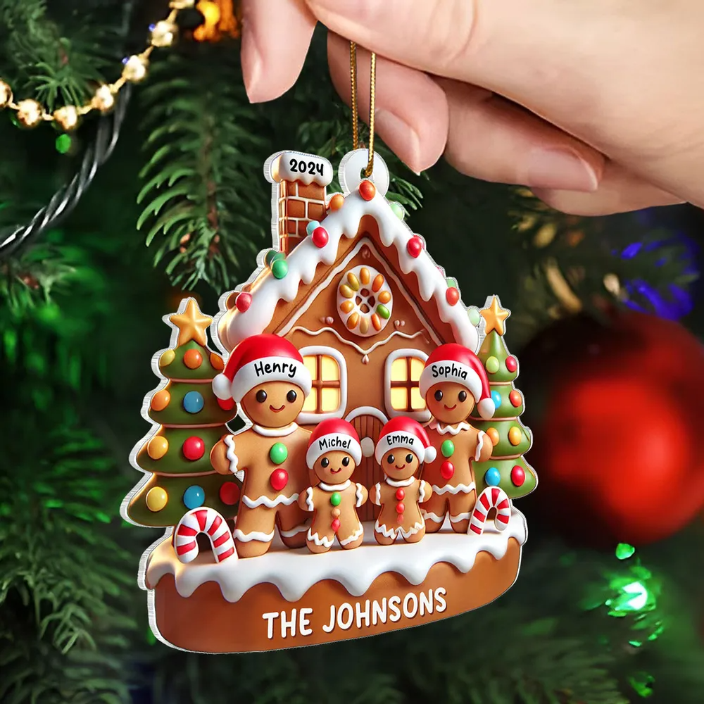 Themed Family And House Feature Personalized Acrylic Ornament