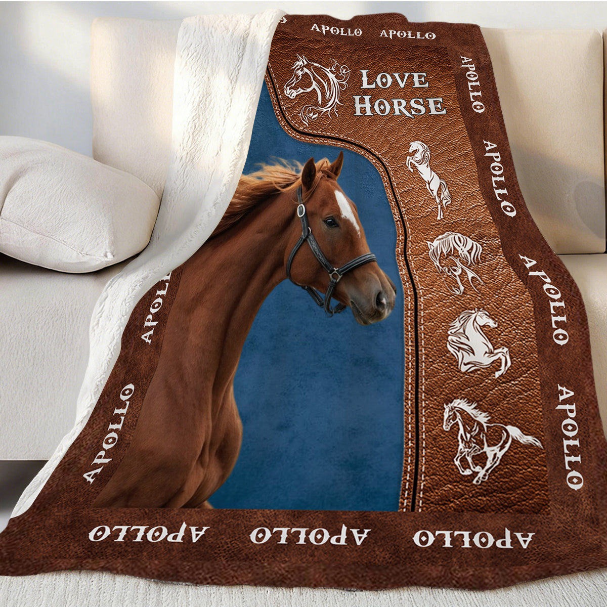 Upload Image Love Horse Blanket - Personalized Gift for Horse Lover