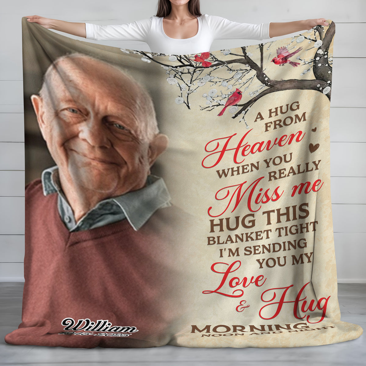 Forever in Your Arms - Personalized Memorial Blanket With Photo