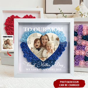 Personalized  I Love You Every Day Flower Shadow Box Gift for Mom