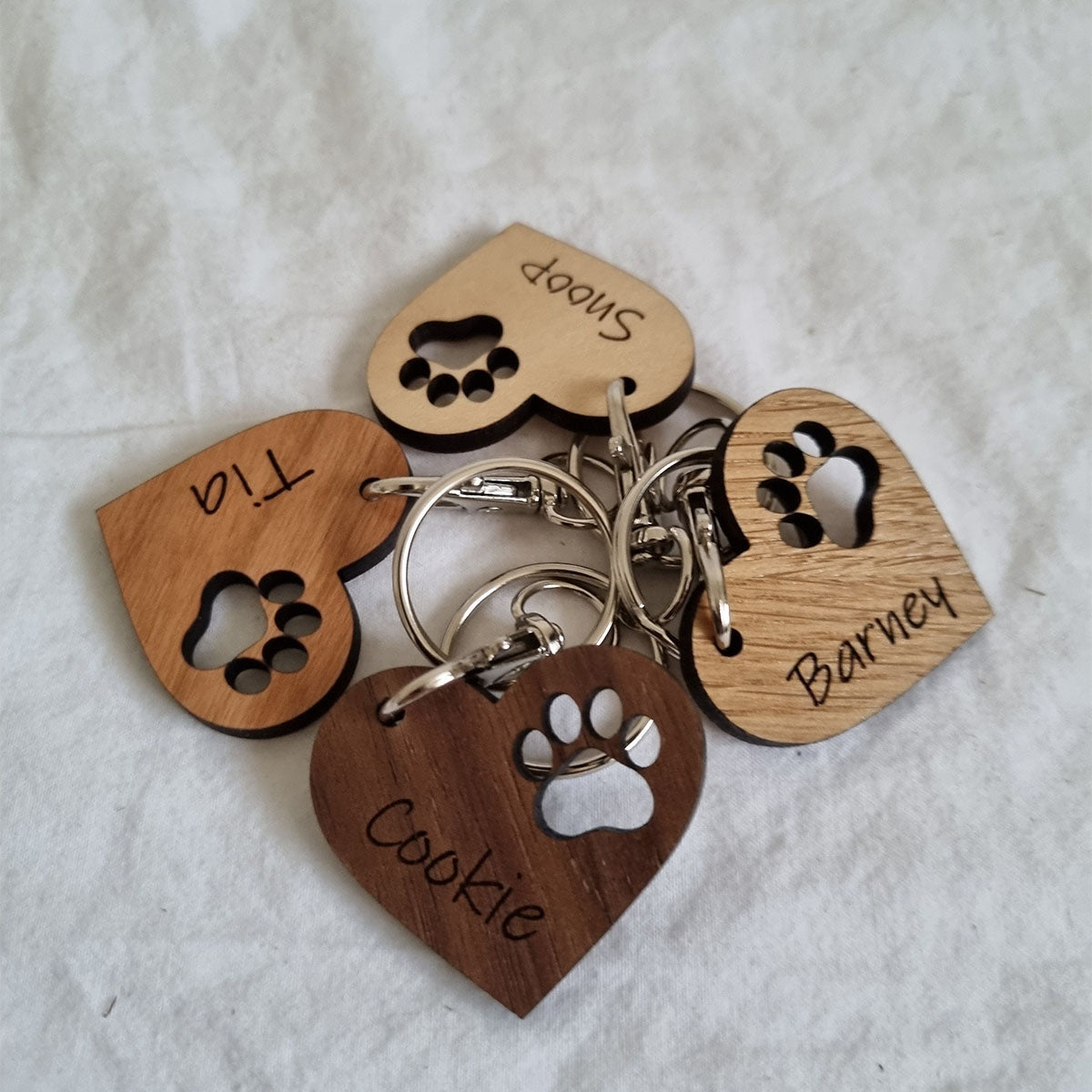 Paw Print Heart Keychain – Personalized Pet Gift For Dog & Animal Lovers