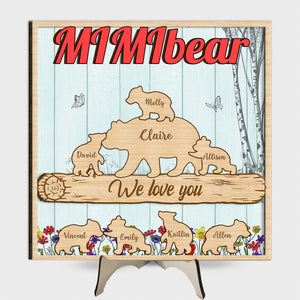 Personalized Grandma Bear 2 Layered Wooden Plaque