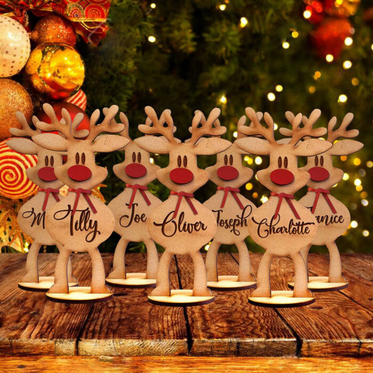 Personalized Freestanding Reindeer Table Decoration