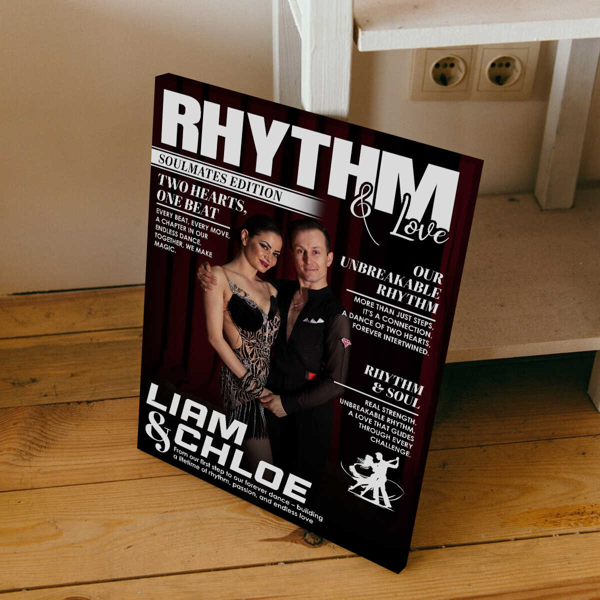 Personalized Dancer Couple Magazine Cover Canvas, Dance Soulmates Keepsake, Ballroom Dancer Gift,Couple Gift Ideas