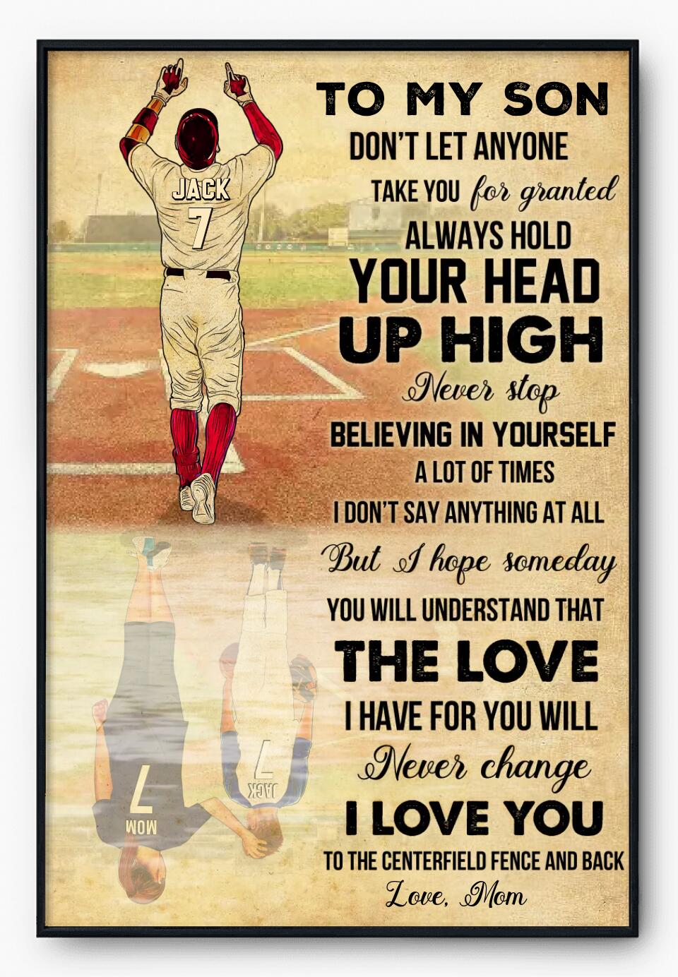 Custom Personalized Baseball Poster, Canvas, Baseball Gifts, Baseball Poster, Baseball Room Decor, Gifts For Son With Custom