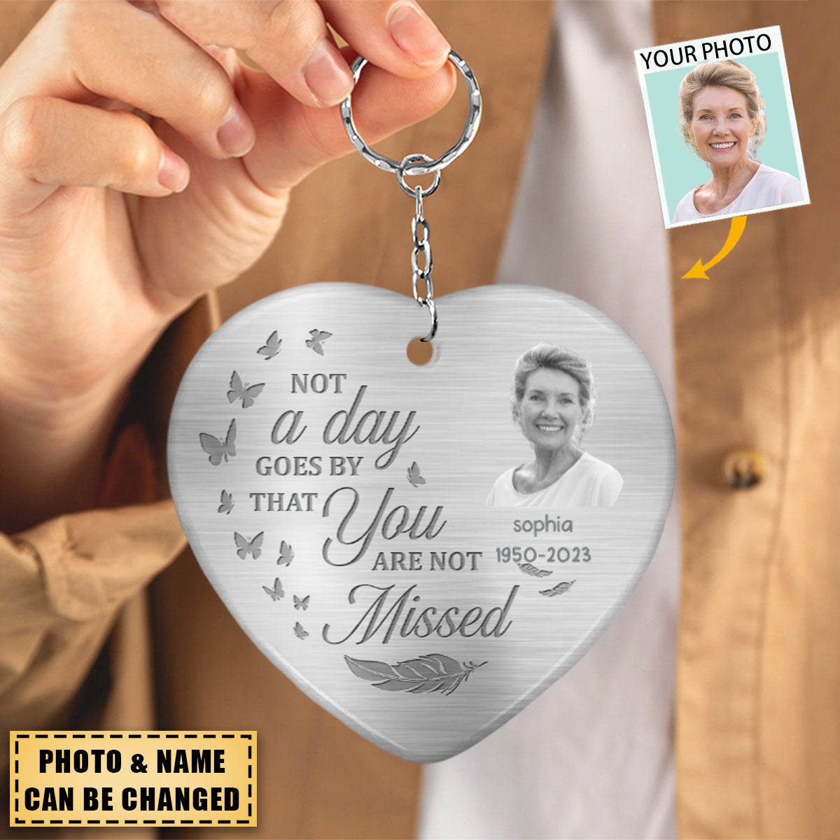 Custom Photo Your Wings Were Ready But My Heart Was Not - Memorial Acrylic Keychain
