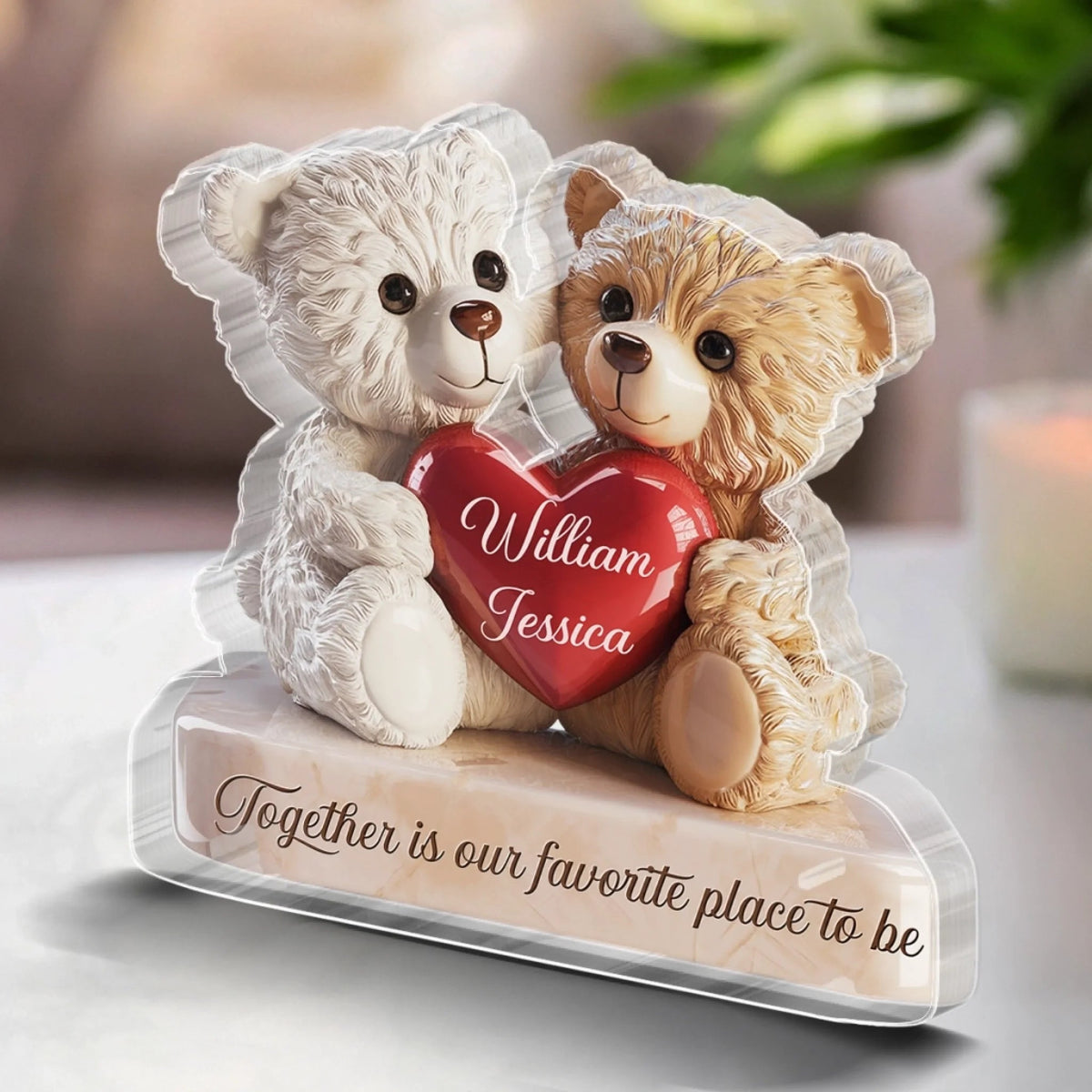 Love Cuddled Up In One Hug - Couple Personalized Acrylic Plaque Custom Shape - Gift For Husband Wife, Anniversary